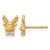 14K Yellow Gold Madi K Polished Cubic Zirconia Reindeer Children'S Stud Earrings, 8.3 mm