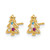 14K Yellow Gold Madi K Polished Lab-Created Ruby and Cubic Zirconia Christmas Tree Stud Earrings, 8.4 mm - View 2