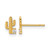 14K Yellow Gold Madi K Polished Cubic Zirconia Cactus Children'S Stud Earrings, 6.95 mm