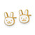 14K Yellow Gold Madi K Polished White Enameled Bunny Face Children'S Stud Earrings, 7.9 mm - View 2