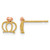 14K Two-Tone Gold Yellow and Rose Gold Madi K Crown Stud Earrings, 6 mm