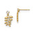 14K Yellow Gold Madi K Kids Cubic Zirconia Fern Leaves Dangle Earrings, 14 mm