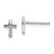 Sterling Silver Polished Cross Stud Earrings with Pink Gift Pouch