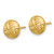 14K Yellow Gold Hollow 9 mm Polished Textured Hollow Button Stud Earrings, 8.9 mm Long - View 2