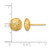 14K Yellow Gold Hollow 9 mm Polished Textured Hollow Button Stud Earrings, 8.9 mm Long - View 3