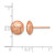 14K Rose Gold 9 mm Polished Textured Hollow Button Stud Earrings, 8.9 mm Long - View 3