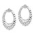 Rhodium-Plated 14K White Gold Scalloped Hoop Earring Jackets, 25 mm - View 2