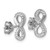 Sterling Silver Rhodium-Plated Polished Blue Crystal Infinity Stud Earrings, 6.3 mm - View 4