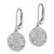 Sterling Silver Rhodium-Plated Polished White Crystal Sand Dollar Dangle Leverback Earrings, 29 mm - View 2