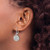 Sterling Silver Rhodium-Plated Polished White Crystal Sand Dollar Dangle Leverback Earrings, 29 mm - View 3