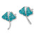 Sterling Silver Rhodium-Plated Polished Blue Crystal Sting Ray Stud Earrings, 17 mm - View 2