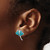Sterling Silver Rhodium-Plated Polished Blue Crystal Sting Ray Stud Earrings, 17 mm - View 3