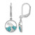 Sterling Silver Rhodium-Plated Polished Crystal Whitecap Wave Dangle Leverback Drop Earrings, 30 mm