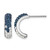 Sterling Silver Rhodium-Plated Polished Blue and White Crystal J-Hoop Earrings, 15.6 mm
