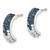 Sterling Silver Rhodium-Plated Polished Blue and White Crystal J-Hoop Earrings, 15.6 mm - View 2