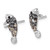 Sterling Silver Rhodium-Plated Polished Grey Crystal Manatee Stud Earrings, 7.8 mm - View 2