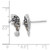 Sterling Silver Rhodium-Plated Polished Grey Crystal Manatee Stud Earrings, 7.8 mm - View 5