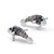 Sterling Silver Rhodium-Plated Polished Grey Crystal Manatee Stud Earrings, 7.8 mm - View 6