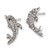 Sterling Silver Rhodium-Plated Polished Pale Blue Crystal Dolphin Stud Earrings, 9 mm - View 2