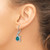 Sterling Silver Rhodium-Plated Polished Blue Crystal Turtle Dangle Leverback Drop Earrings, 33.5 mm - View 3