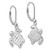 Sterling Silver Rhodium-Plated Polished Blue Crystal Turtle Dangle Leverback Drop Earrings, 33.5 mm - View 4