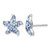 Sterling Silver Rhodium-Plated Polished Blue Crystal Starfish Stud Earrings, 14 mm