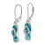 Sterling Silver Rhodium-Plated Polished Blue and White Crystal Flip Flop Dangle Leverback Drop Earrings, 33.3 mm - View 2