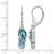 Sterling Silver Rhodium-Plated Polished Blue and White Crystal Flip Flop Dangle Leverback Drop Earrings, 33.3 mm - View 5