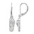 Sterling Silver Rhodium-Plated Polished White Crystal Flip Flop Dangle Leverback Drop Earrings, 33.3 mm