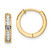 Kelly Waters Gold-Tone Channel Set Clear Cubic Zirconia Huggie Hoop Earrings, 13 mm