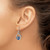 Sterling Silver Rhodium-Plated Enameled Wave Dangle French Wire Earrings, 28 mm - View 3