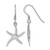 Sterling Silver Rhodium-Plated Polished Starfish Dangle French Wire Earrings, 30 mm