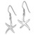 Sterling Silver Rhodium-Plated Polished Starfish Dangle French Wire Earrings, 30 mm - View 2