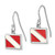 Sterling Silver Rhodium-Plated Polished Enameled Dive Flag Dangle French Wire Earrings, 24 mm - View 2