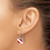 Sterling Silver Rhodium-Plated Polished Enameled Dive Flag Dangle French Wire Earrings, 24 mm - View 3