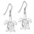 Sterling Silver Rhodium-Plated Cut Out Mother and Baby Turtle Dangle French Wire Earrings, 30 mm - View 4