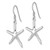 Sterling Silver Rhodium-Plated Polished Starfish Dangle French Wire Earrings, 34 mm - View 2
