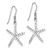 Sterling Silver Rhodium-Plated Polished Starfish Dangle French Wire Earrings, 34 mm - View 4