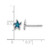 Sterling Silver Rhodium-Plated Polished Enameled Starfish Stud Earrings, 7.3 mm - View 5