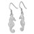 Sterling Silver Rhodium-Plated Polished Seahorse Dangle French Wire Earrings, 34.5 mm - View 2