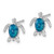 Sterling Silver Rhodium-Plated Enameled Polished Turtle Stud Earrings, 11.5 mm - View 2