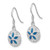 Sterling Silver Rhodium-Plated Polished and Textured Enameled Sand Dollar Dangle French Wire Earrings, 27 mm - View 2