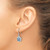 Sterling Silver Rhodium-Plated Polished and Textured Enameled Sand Dollar Dangle French Wire Earrings, 27 mm - View 3