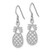 Sterling Silver Rhodium-Plated Polished Cut-Out Pineapple Dangle French Wire Earrings, 34 mm - View 2