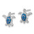 Sterling Silver Rhodium-Plated Enameled Polished Turtle Stud Earrings, 11.8 mm - View 2