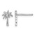 Sterling Silver Rhodium-Plated Polished Palm Tree Stud Earrings, 9.5 mm