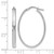 Rhodium-Plated 14K White Gold Hollow Polished Oval Hoop Earrings, 34 mm - View 4