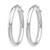 Rhodium-Plated 14K White Gold Hollow Polished Oval Hoop Earrings, 24 mm - View 2