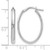 Rhodium-Plated 14K White Gold Hollow Polished Oval Hoop Earrings, 24 mm - View 4
