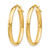 14K Yellow Gold Hollow Polished Oval Hoop Earrings, 24 mm - View 2
